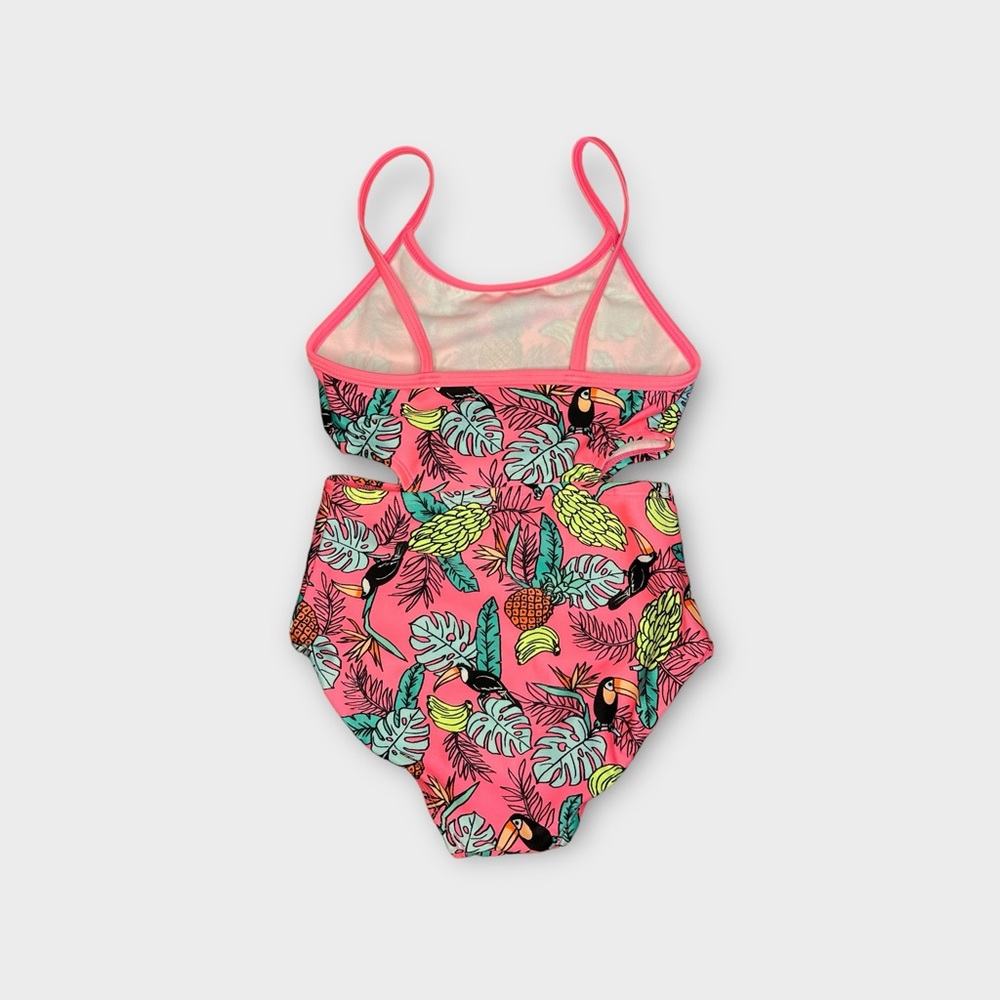 Cat & Jack Tropical Pattern Side Cut Out Swimsuit NWOT - Picture 4 of 4